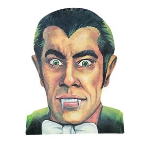 Vintage Eureka Dracula Die Cut Halloween Vampire Decoration 1970s 13" Wall